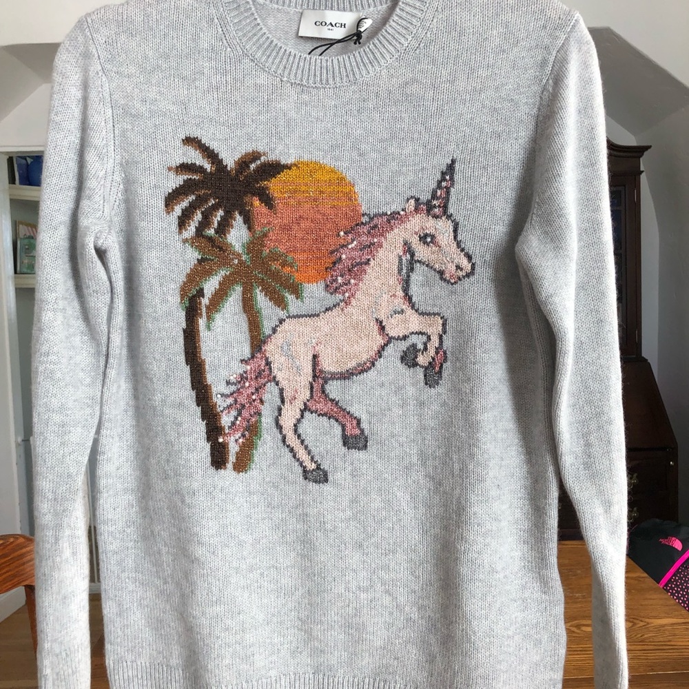Coach Uni Intarsia Sweater—Unicorn!